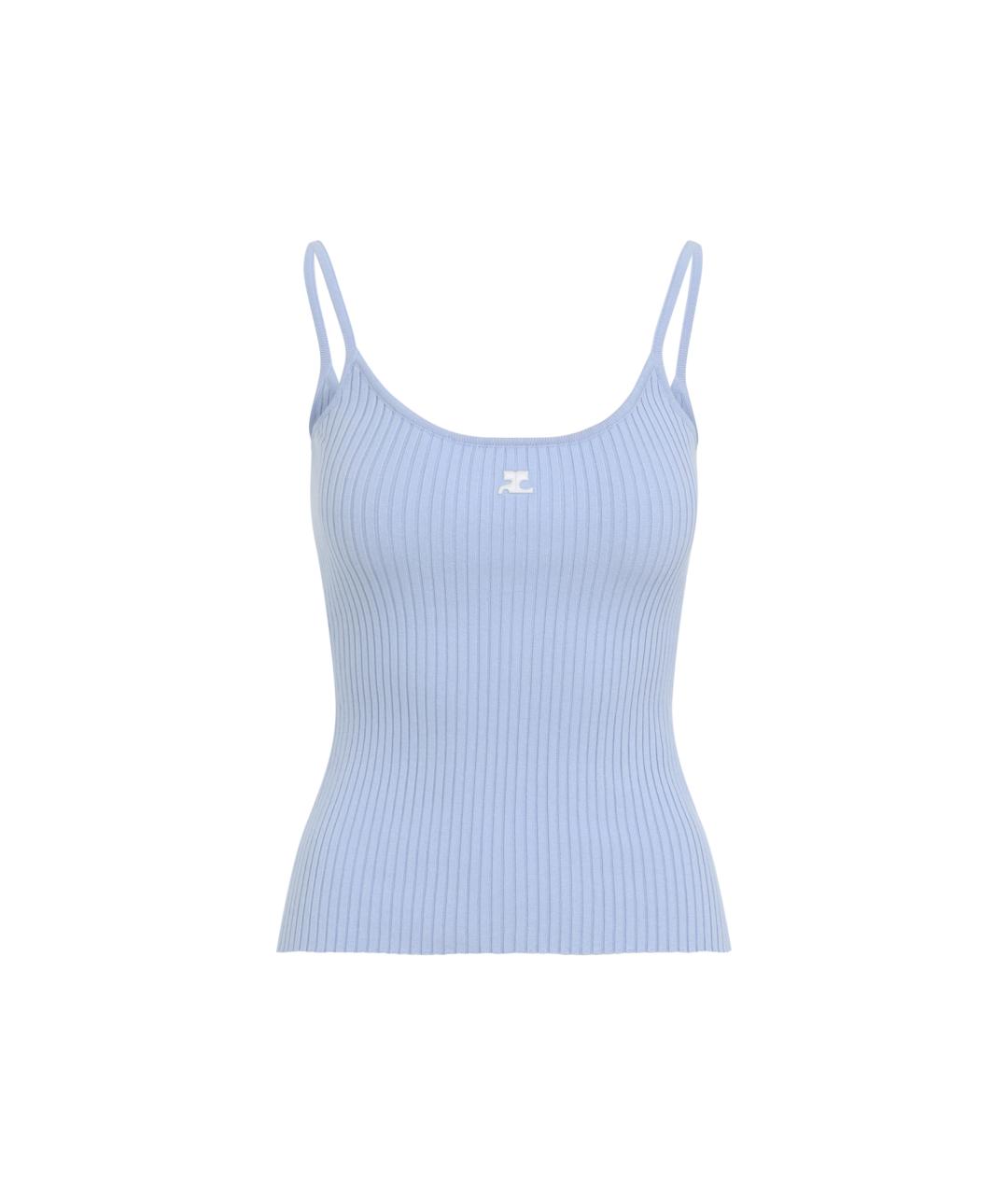 COURREGES Синяя полиэстеровая майка, фото 1