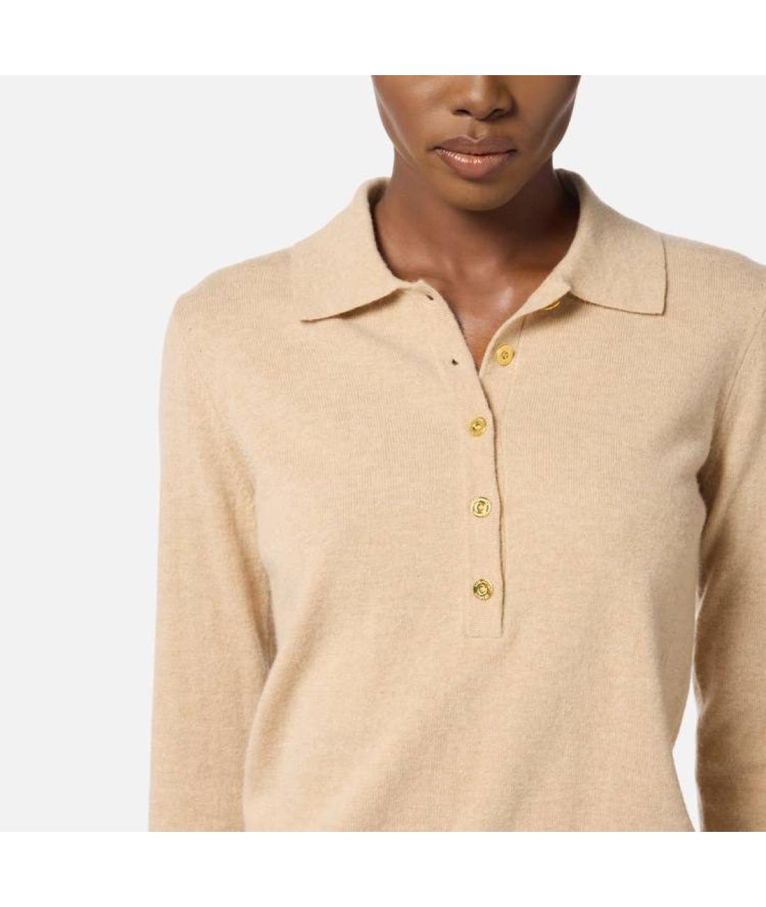 ELISABETTA FRANCHI Бежевый кашемировый джемпер / свитер, фото 7