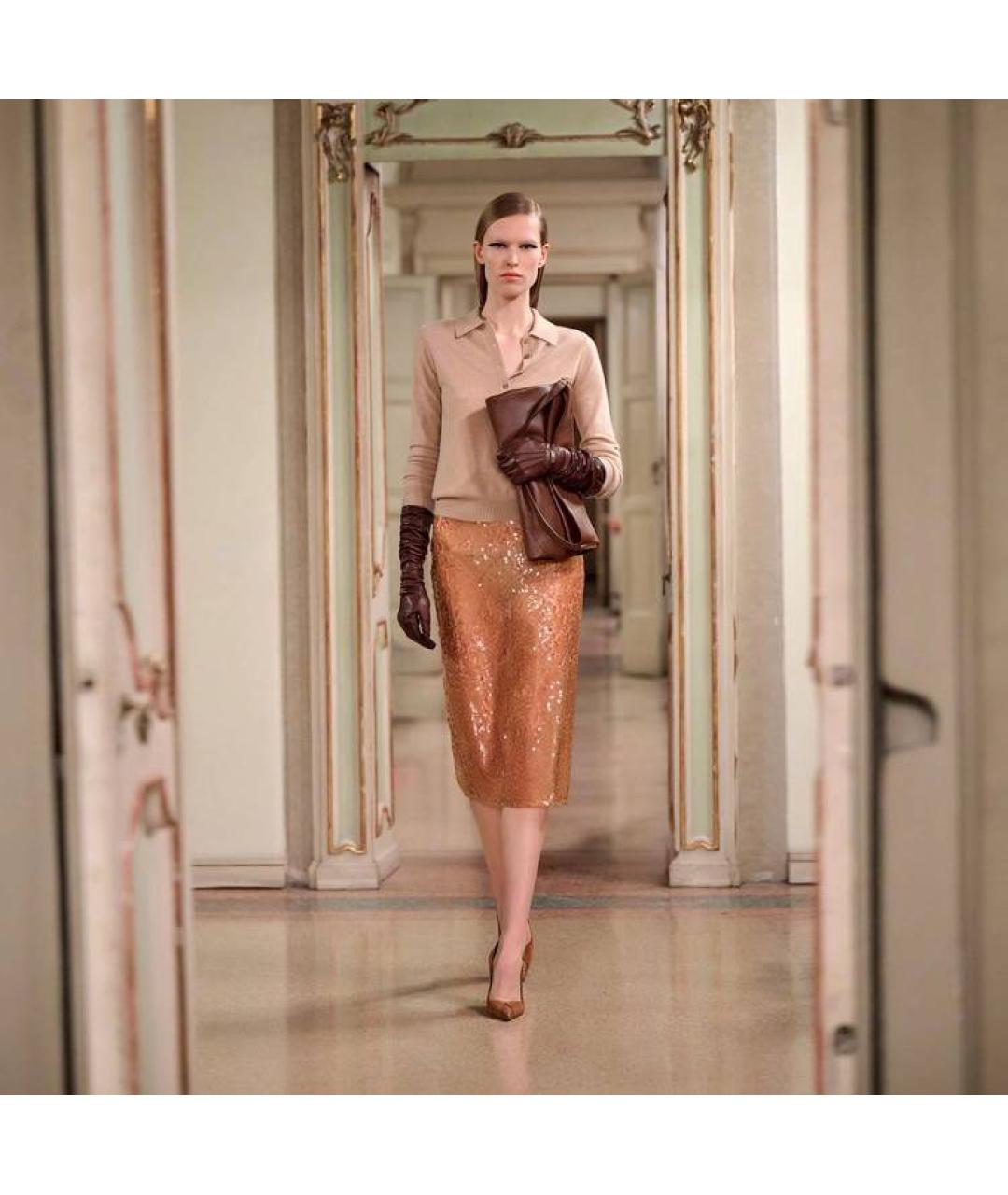 ELISABETTA FRANCHI Бежевый кашемировый джемпер / свитер, фото 5