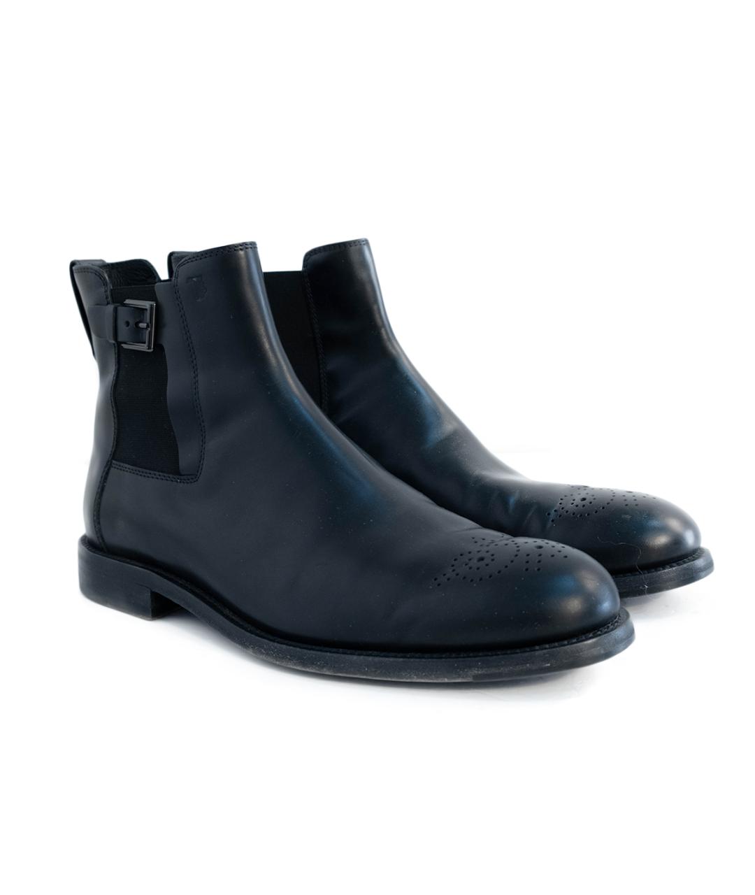 TOD'S Черные кожаные высокие ботинки, фото 2