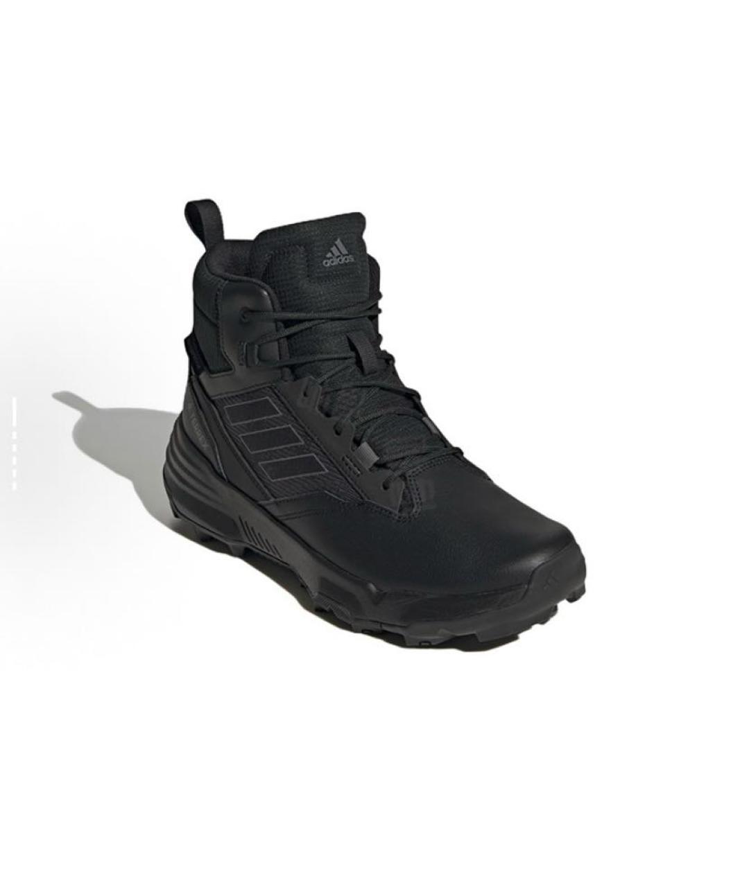 ADIDAS Черные кожаные высокие кроссовки / кеды, фото 3