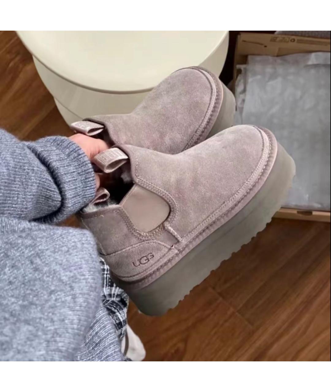 UGG AUSTRALIA Бежевые замшевые ботинки, фото 4