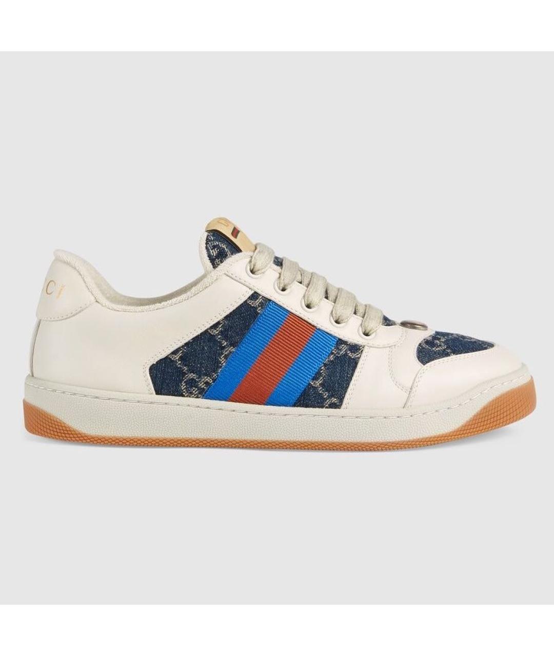 GUCCI Бежевые кожаные кроссовки, фото 3