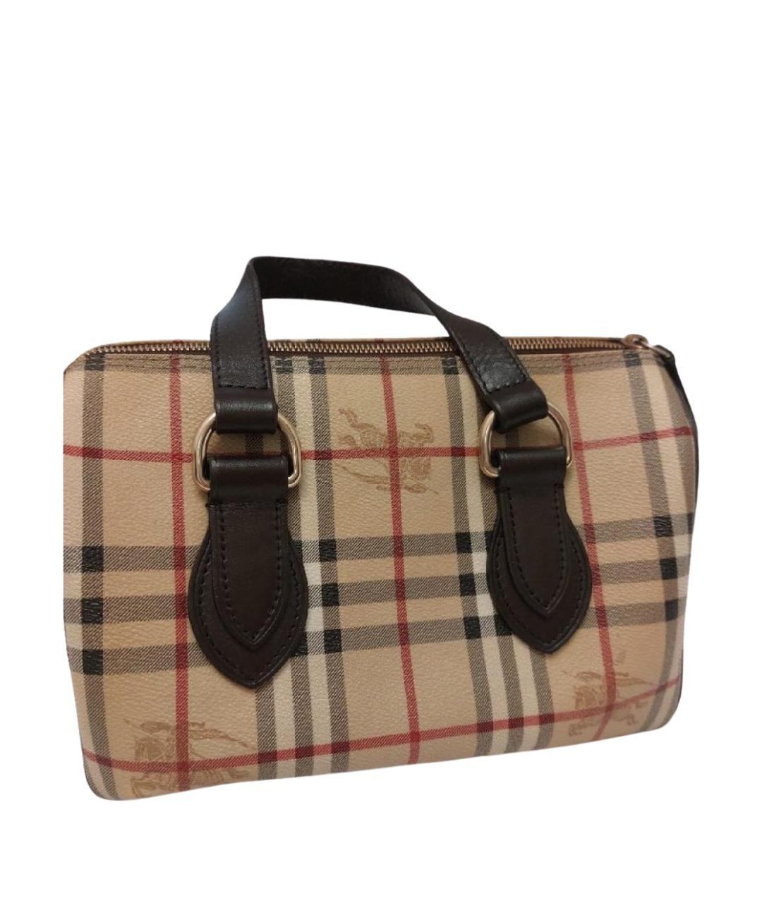 BURBERRY Бежевая кожаная сумка с короткими ручками, фото 1
