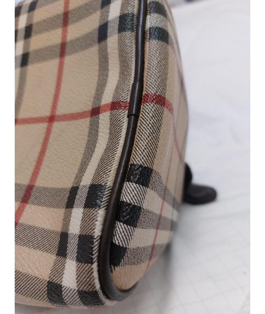 BURBERRY Бежевая кожаная сумка с короткими ручками, фото 7