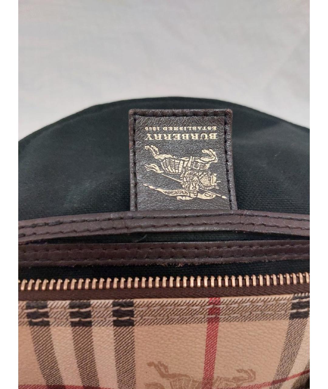 BURBERRY Бежевая кожаная сумка с короткими ручками, фото 2