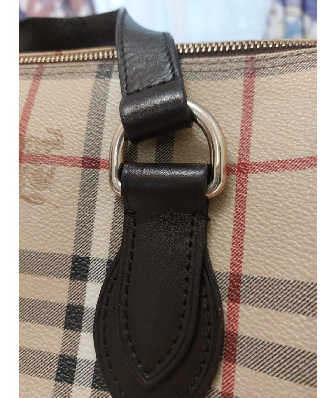 BURBERRY Бежевая кожаная сумка с короткими ручками, фото 6