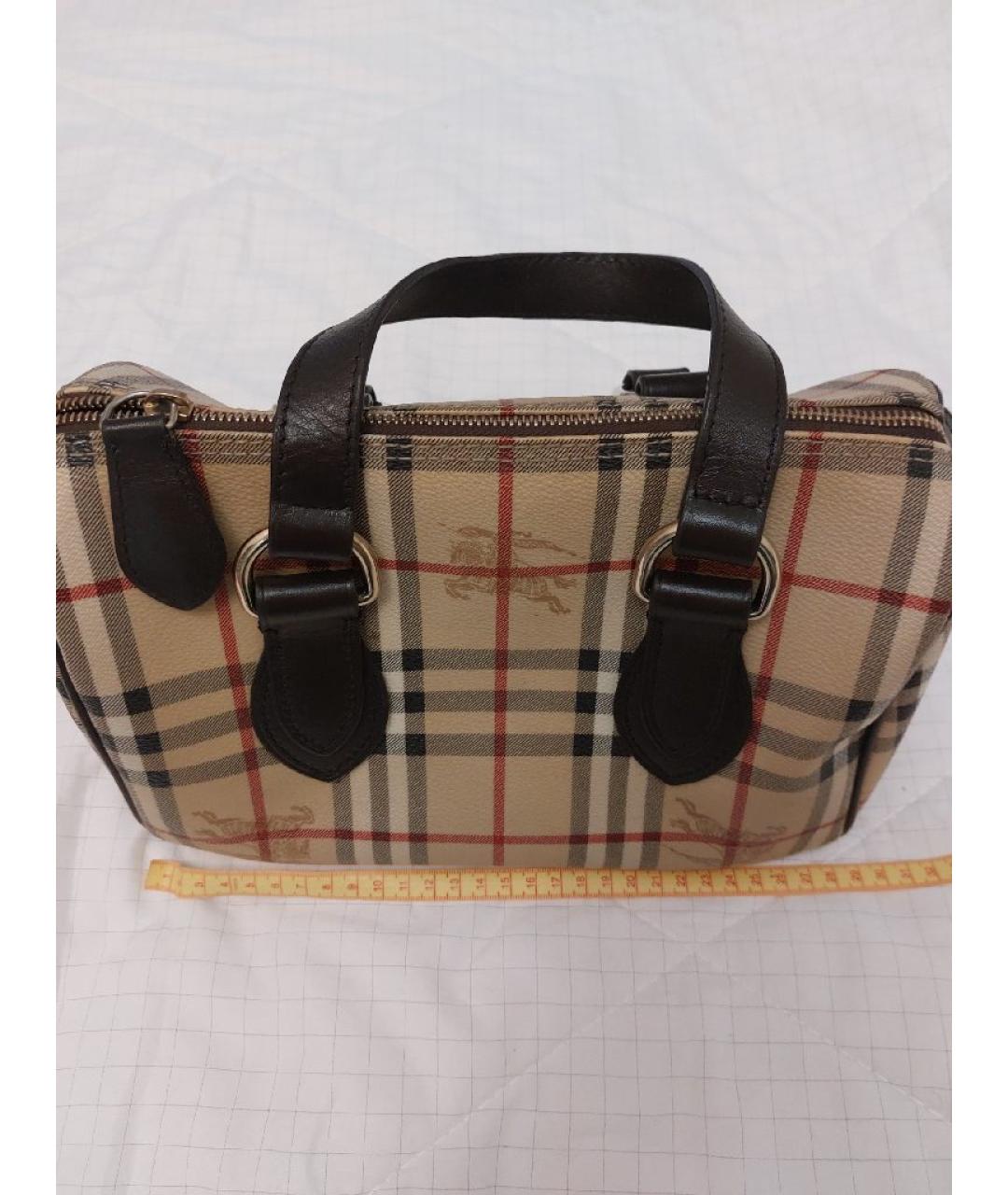 BURBERRY Бежевая кожаная сумка с короткими ручками, фото 4