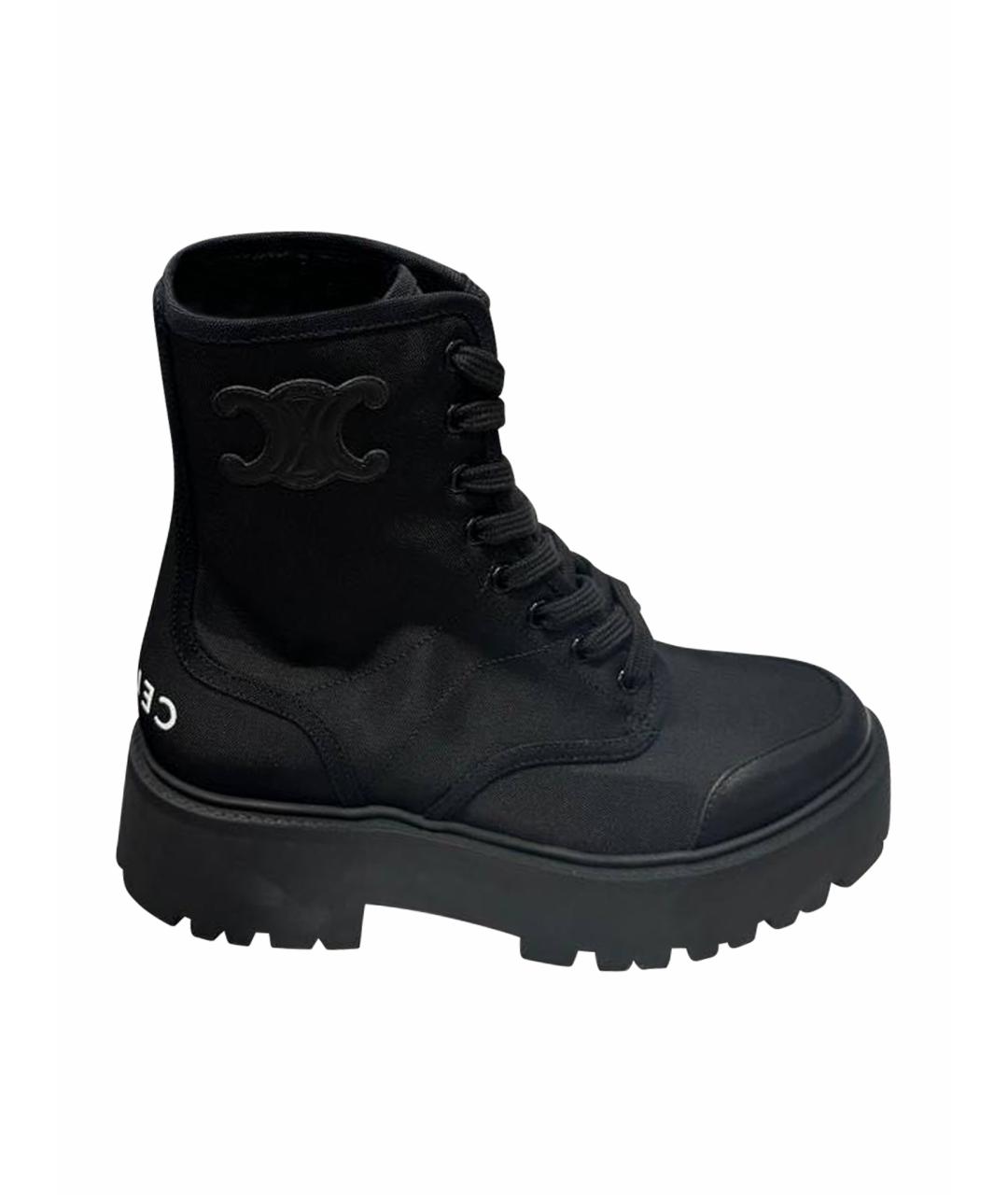 CELINE Черные текстильные ботинки, фото 1