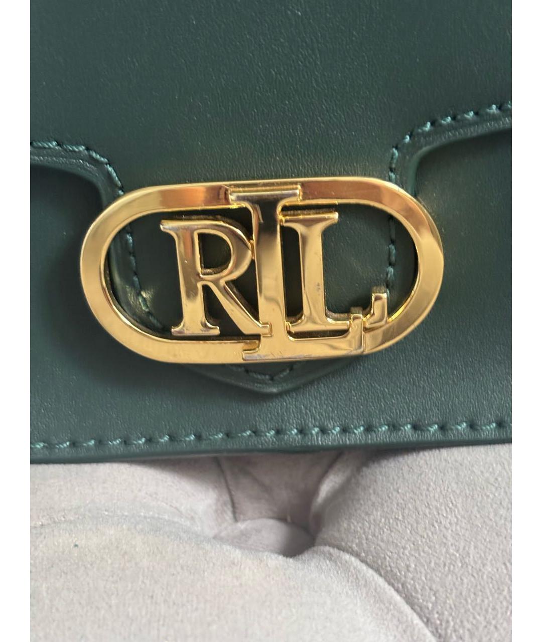 POLO RALPH LAUREN Зеленая кожаная сумка через плечо, фото 5