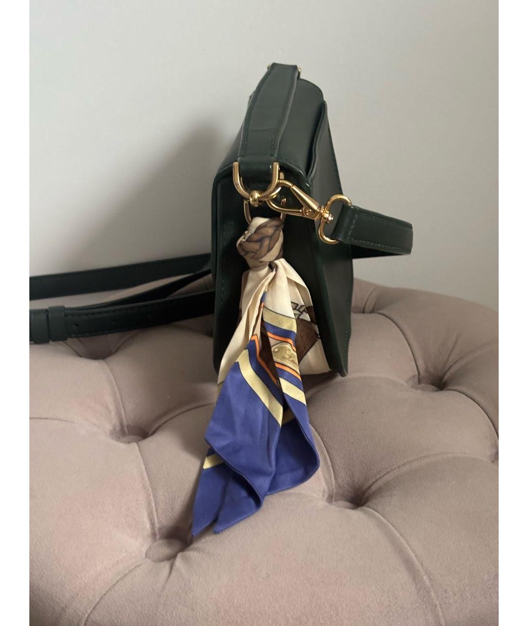 POLO RALPH LAUREN Зеленая кожаная сумка через плечо, фото 3