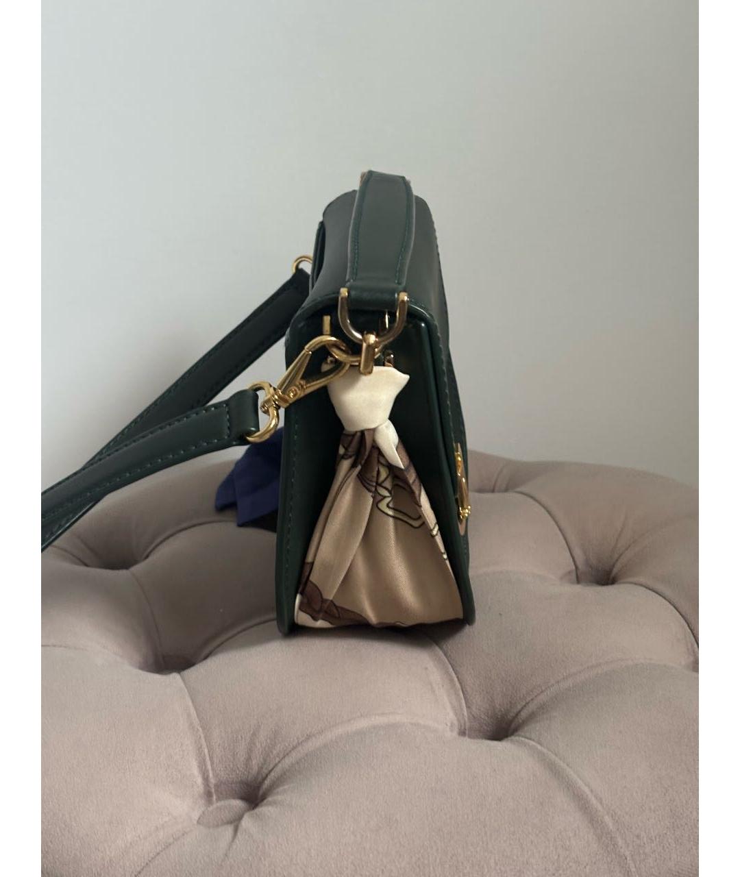 POLO RALPH LAUREN Зеленая кожаная сумка через плечо, фото 4