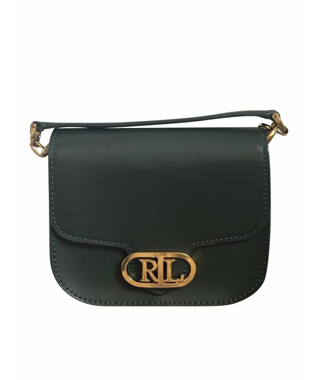 POLO RALPH LAUREN Зеленая кожаная сумка через плечо, фото 1