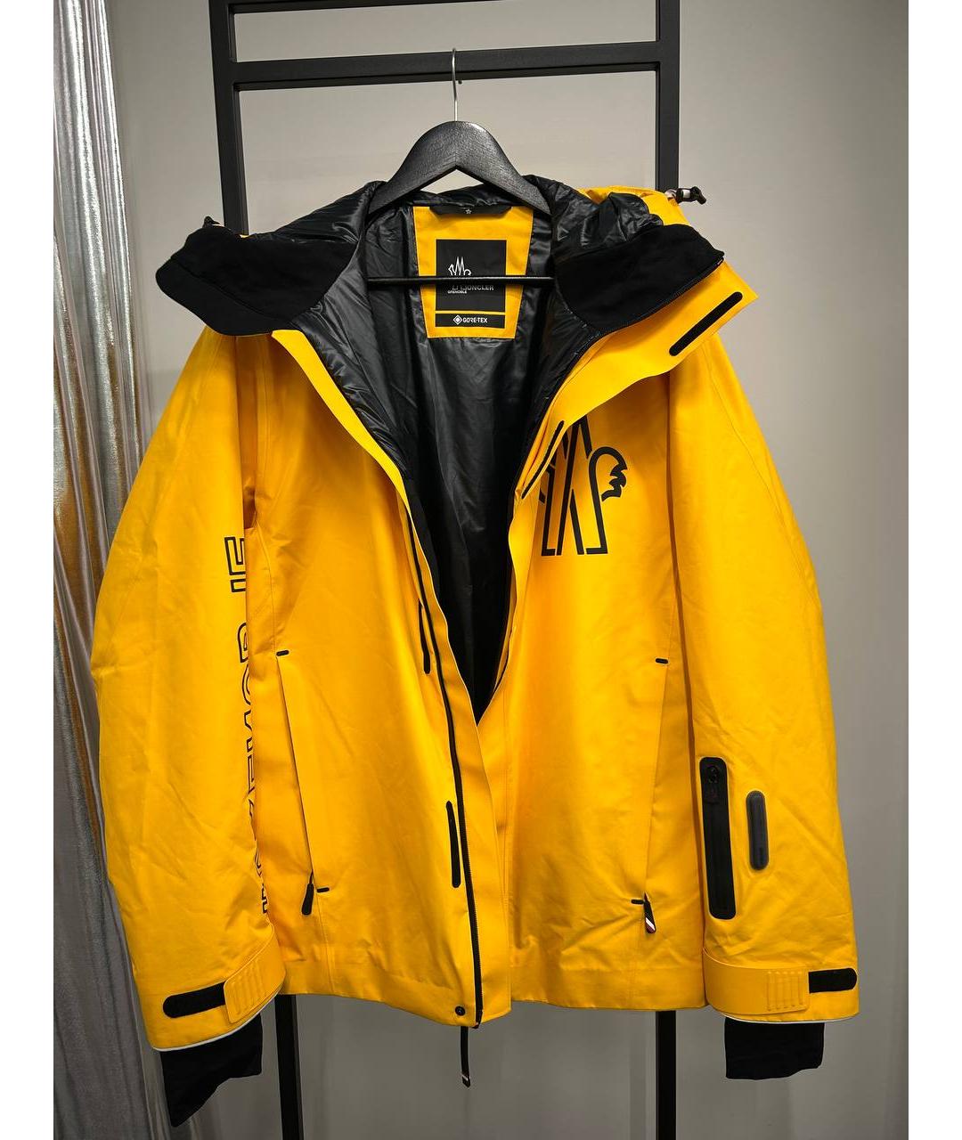 MONCLER GRENOBLE Желтая полиамидовая куртка, фото 3