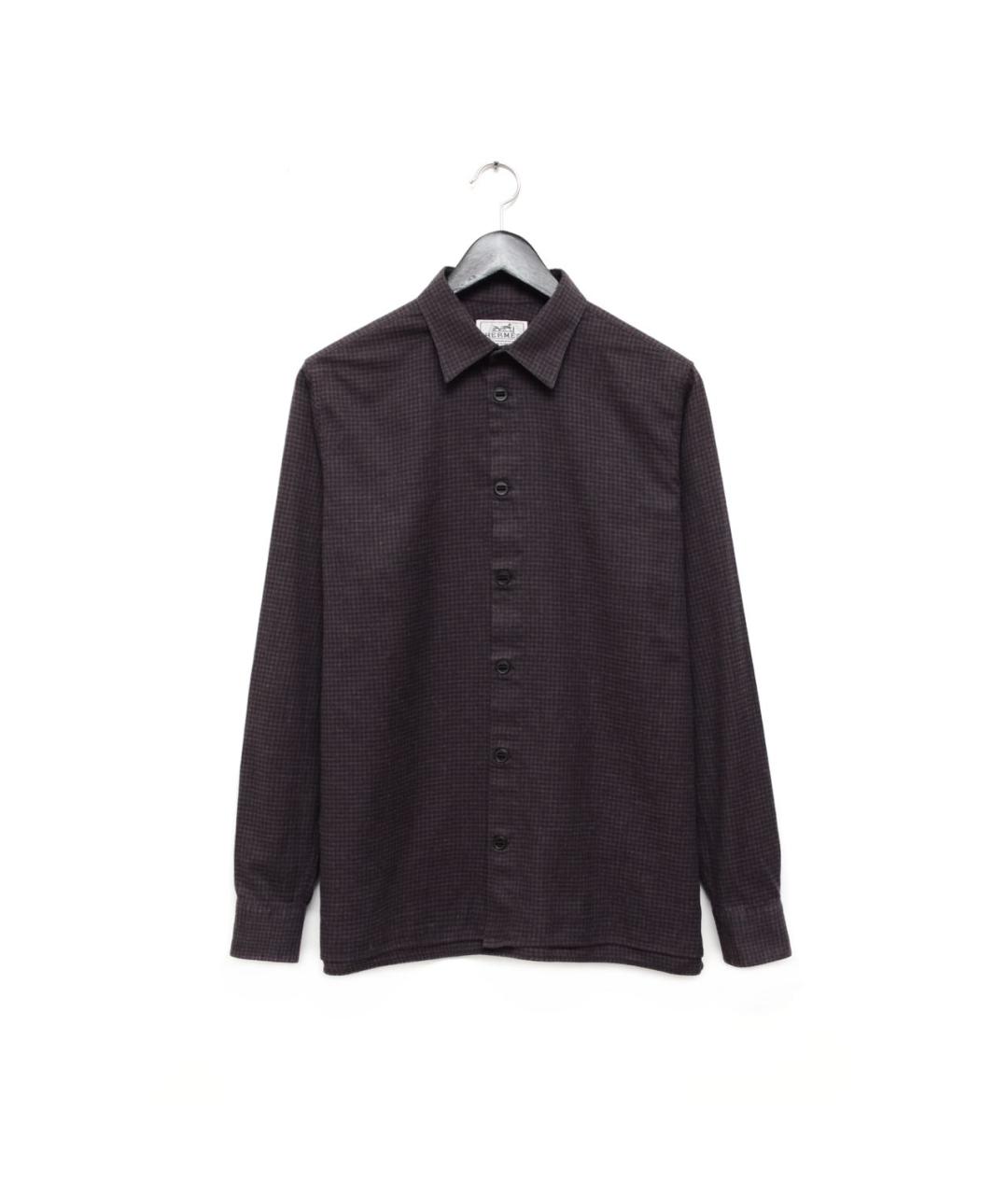 HERMES Бордовая хлопковая кэжуал рубашка, фото 9
