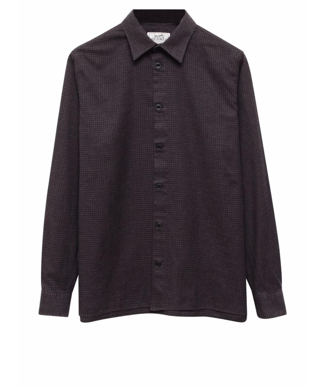 HERMES Бордовая хлопковая кэжуал рубашка, фото 1