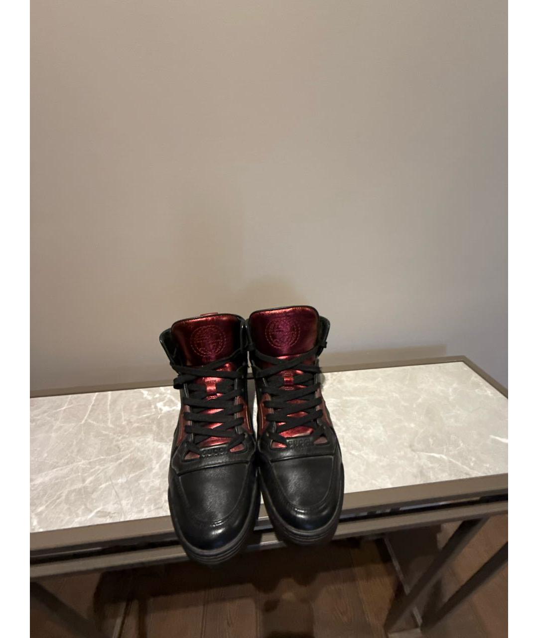 GUCCI Черные кожаные кроссовки, фото 2