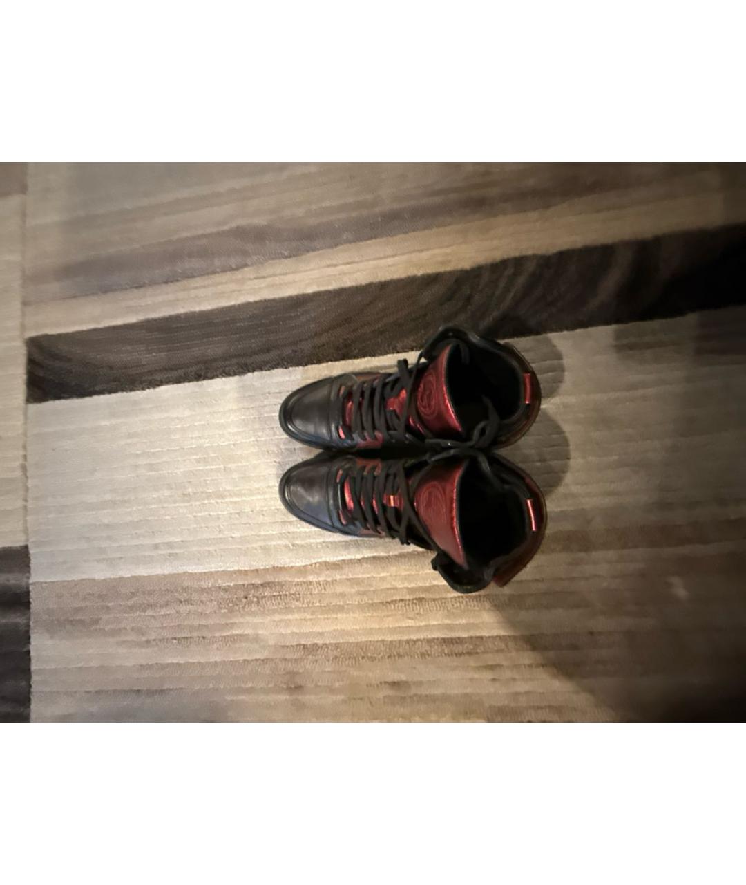 GUCCI Черные кожаные кроссовки, фото 3