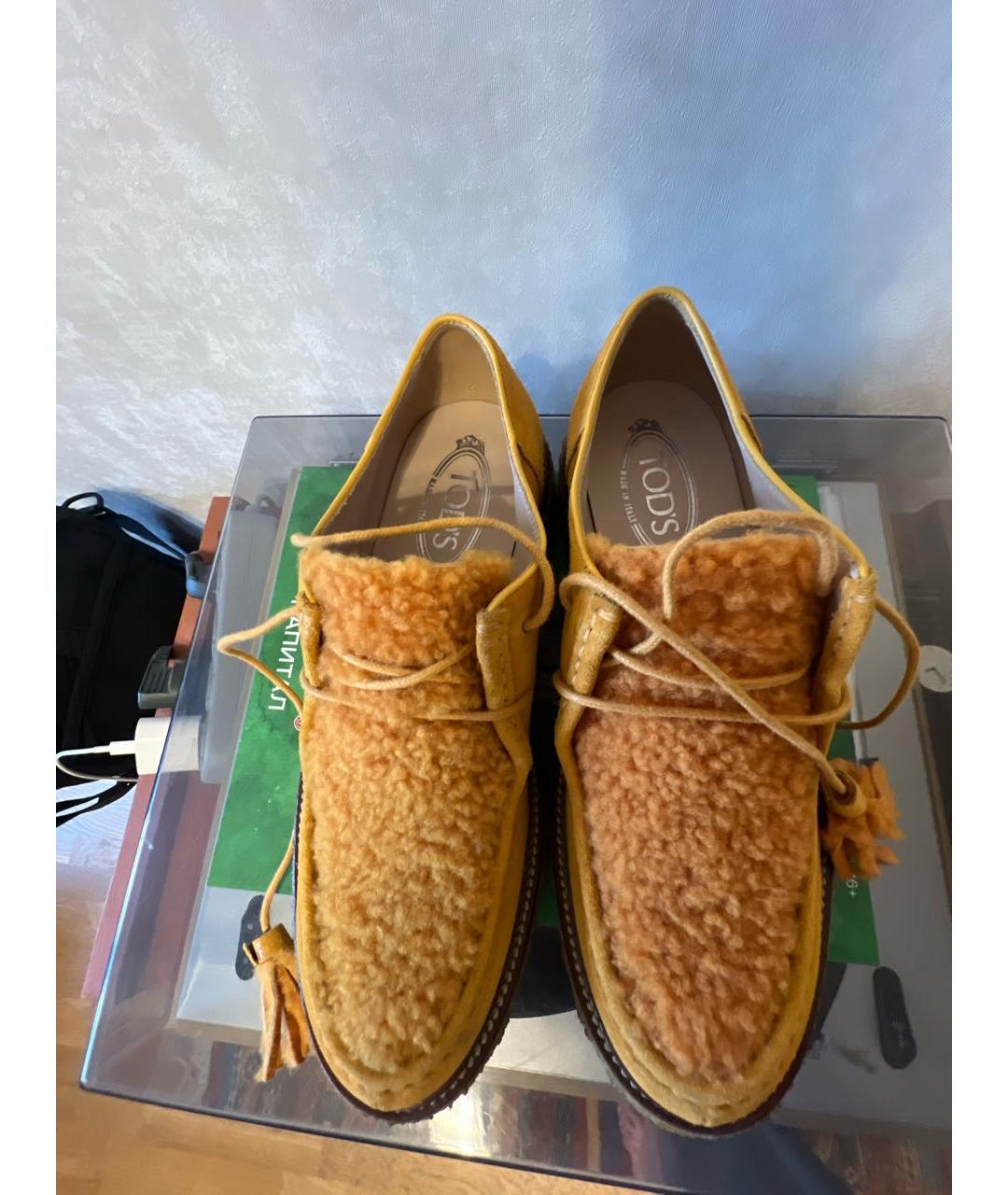 TOD'S Оранжевое замшевые лоферы, фото 3