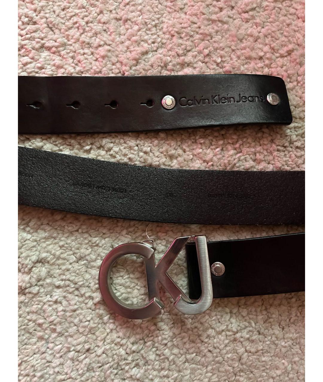 CALVIN KLEIN Черный кожаный ремень, фото 5