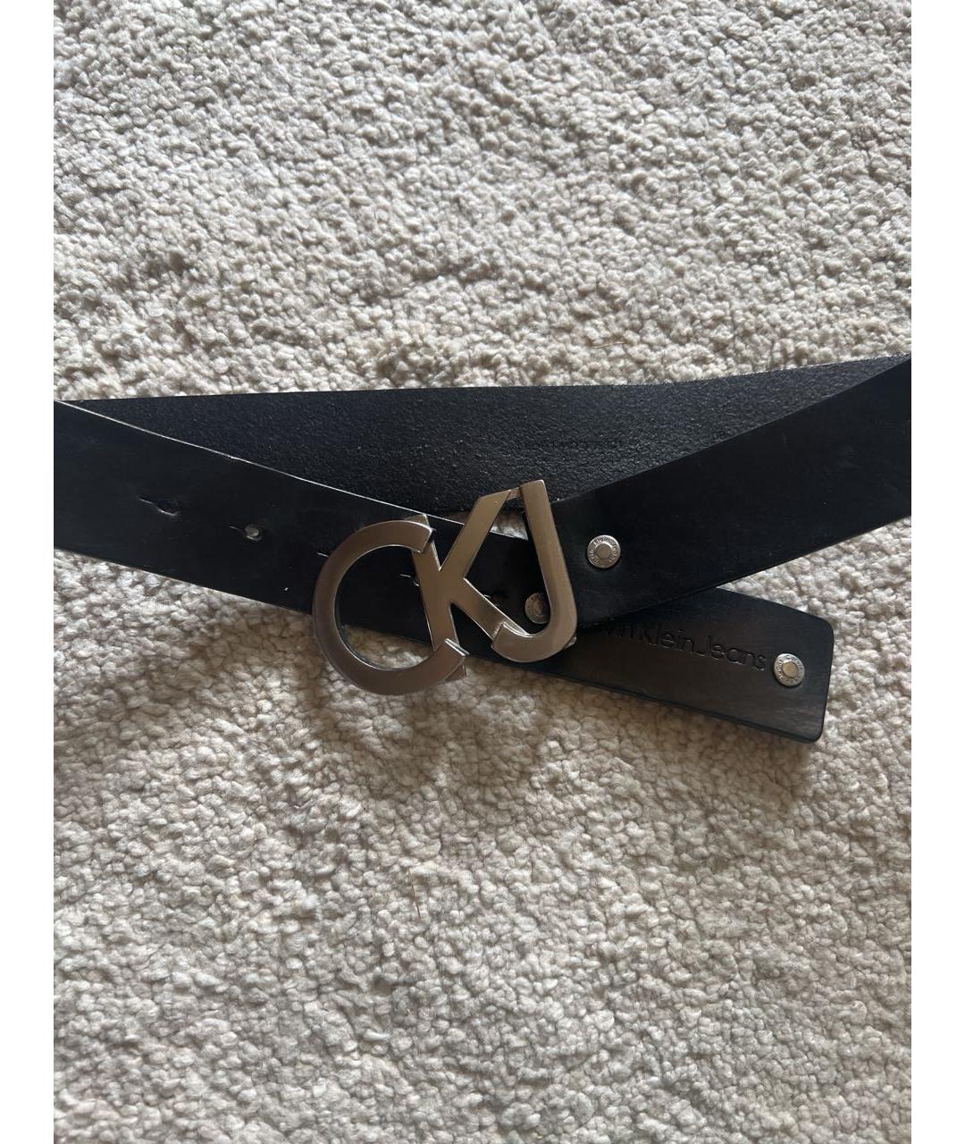 CALVIN KLEIN Черный кожаный ремень, фото 7