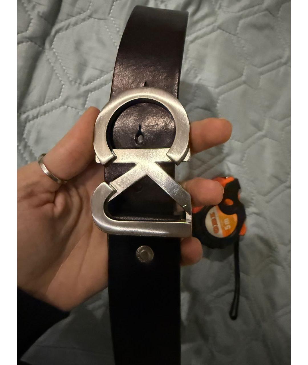 CALVIN KLEIN Черный кожаный ремень, фото 2