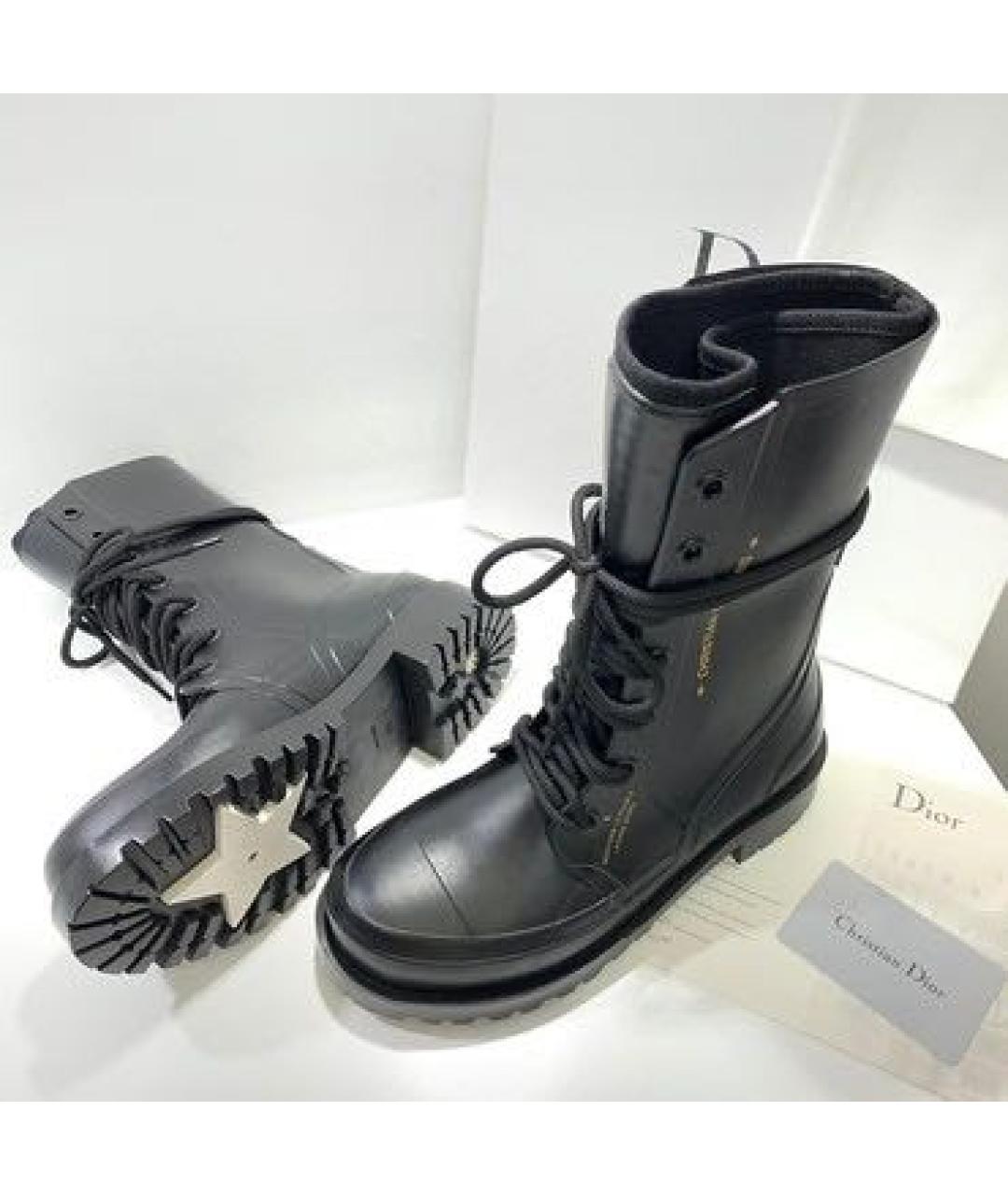 CHRISTIAN DIOR Черные резиновые ботинки, фото 2