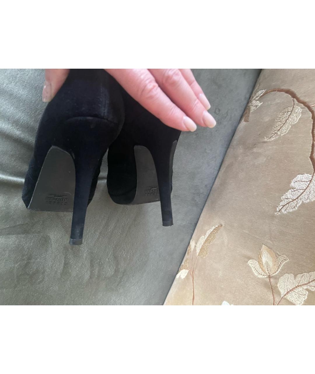 STUART WEITZMAN Черные замшевые сапоги, фото 6