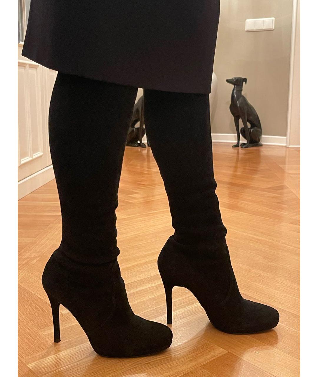 STUART WEITZMAN Черные замшевые сапоги, фото 8