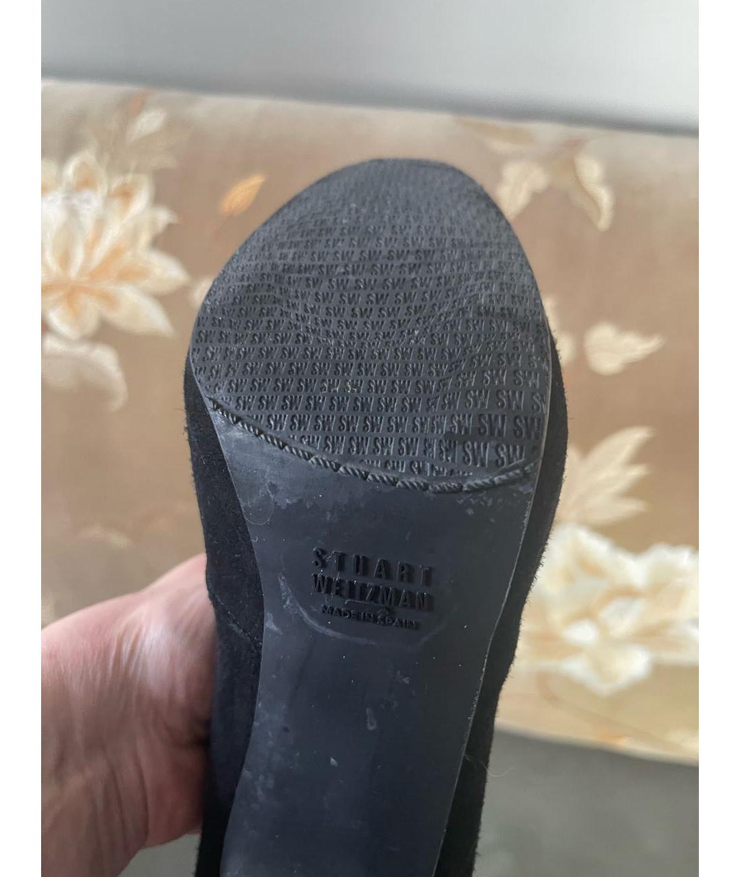 STUART WEITZMAN Черные замшевые сапоги, фото 5