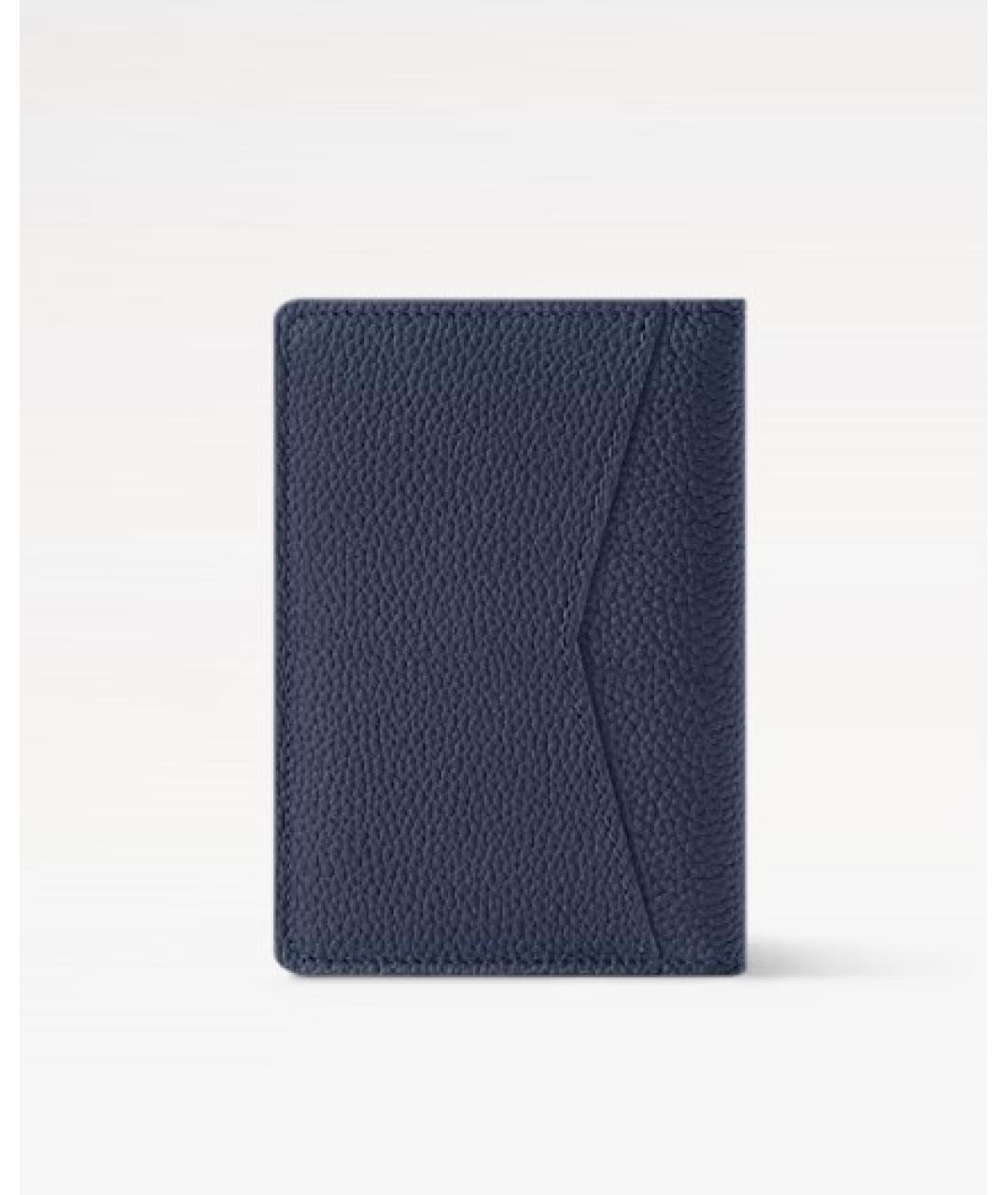 LOUIS VUITTON Синий кожаный кардхолдер, фото 4