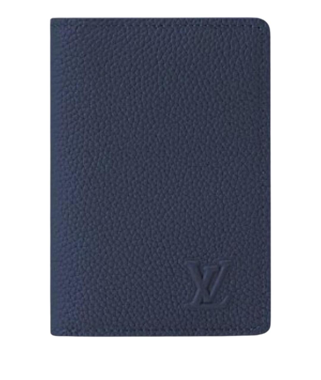 LOUIS VUITTON Синий кожаный кардхолдер, фото 1