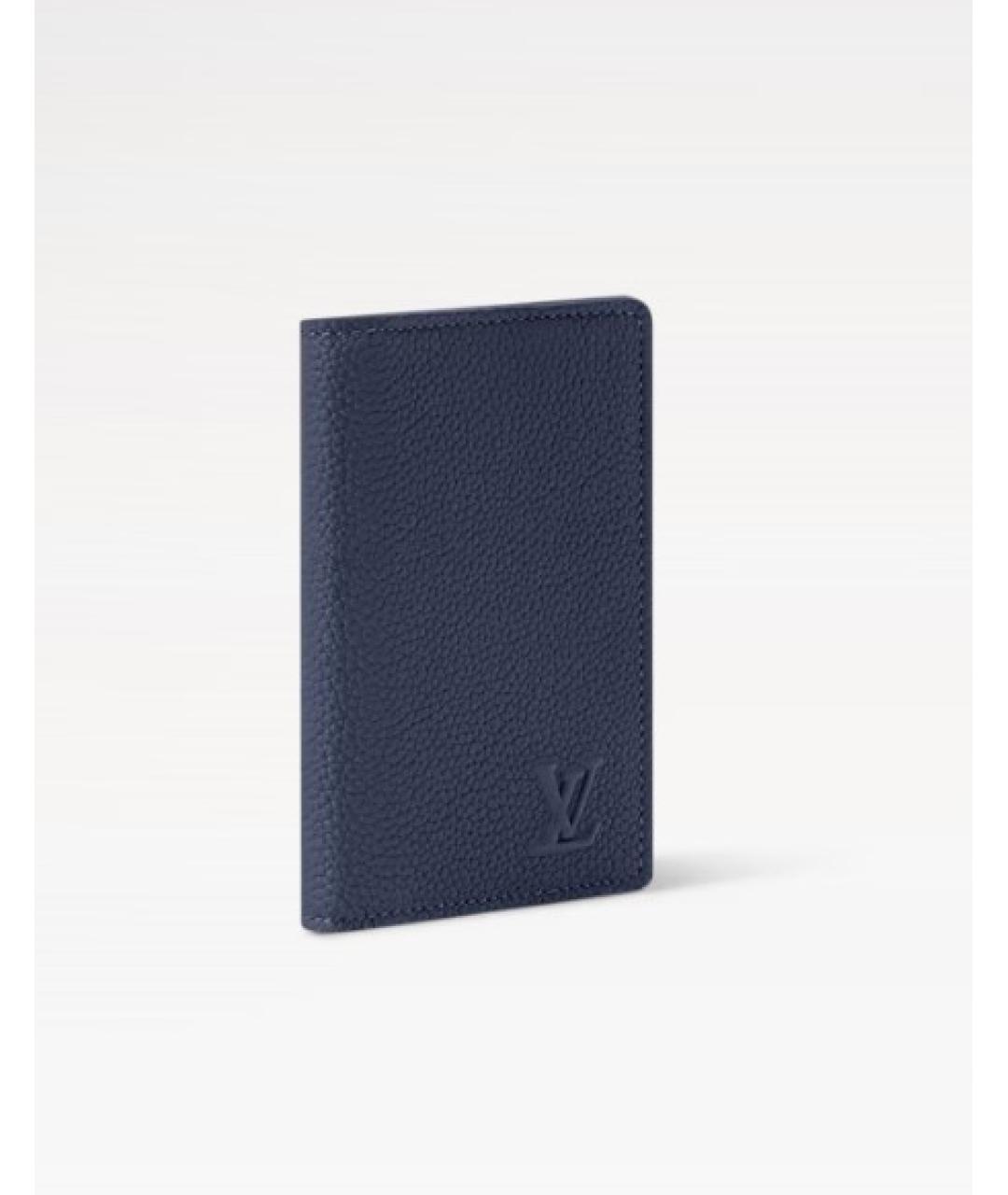 LOUIS VUITTON Синий кожаный кардхолдер, фото 2