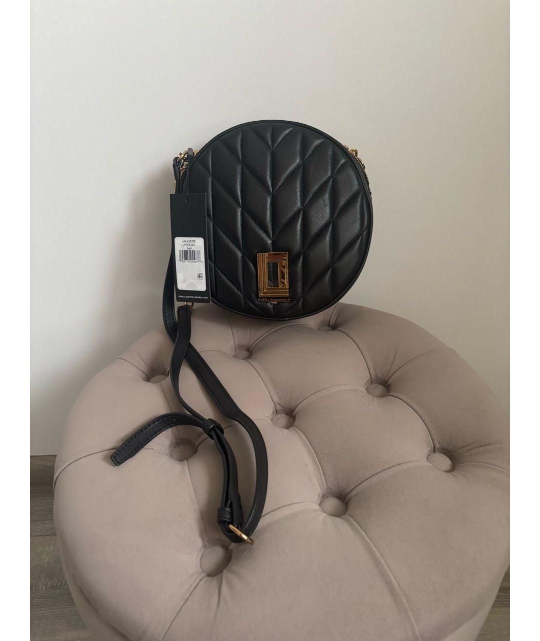 KARL LAGERFELD Черная сумка через плечо из искусственной кожи, фото 5