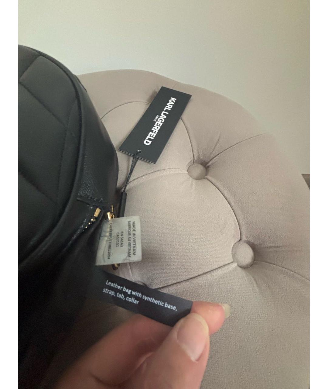 KARL LAGERFELD Черная сумка через плечо из искусственной кожи, фото 4