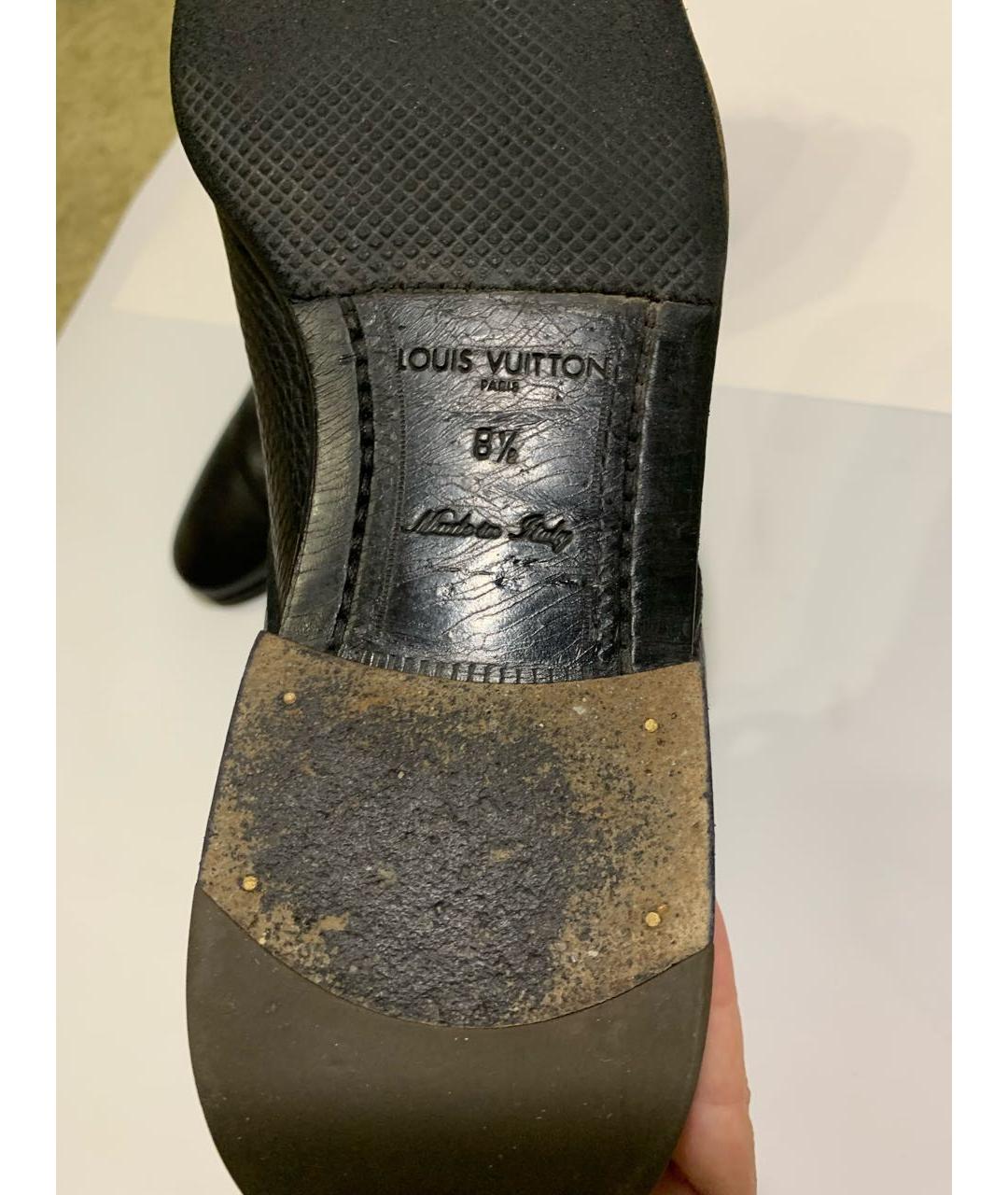 LOUIS VUITTON Коричневые кожаные высокие ботинки, фото 4