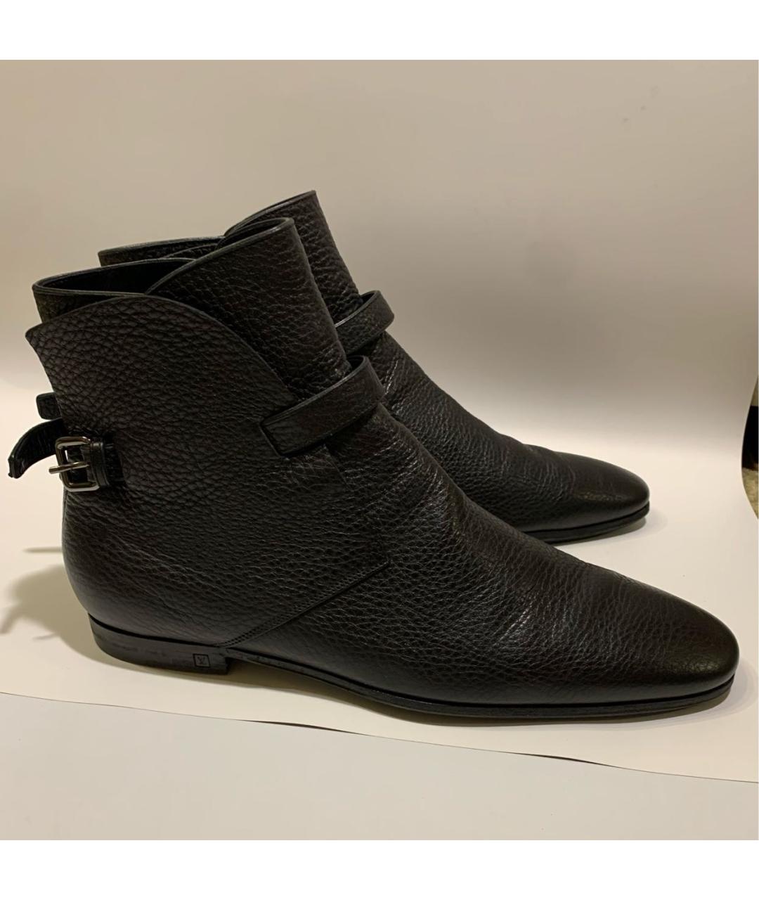 LOUIS VUITTON Коричневые кожаные высокие ботинки, фото 5