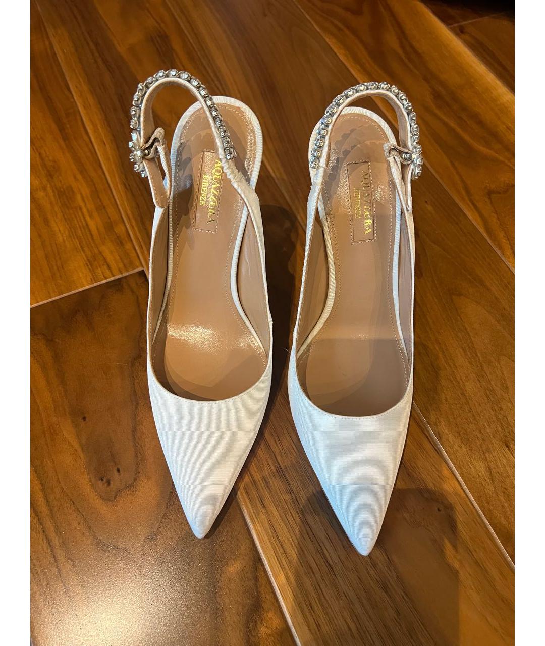 AQUAZZURA Белые кожаные туфли, фото 2