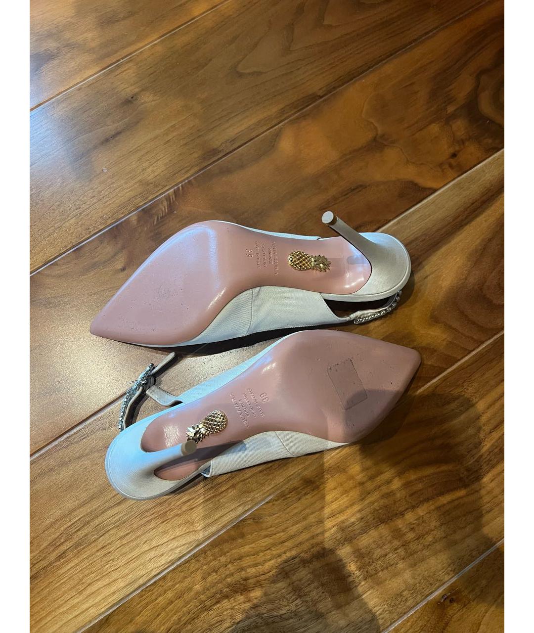 AQUAZZURA Белые кожаные туфли, фото 4