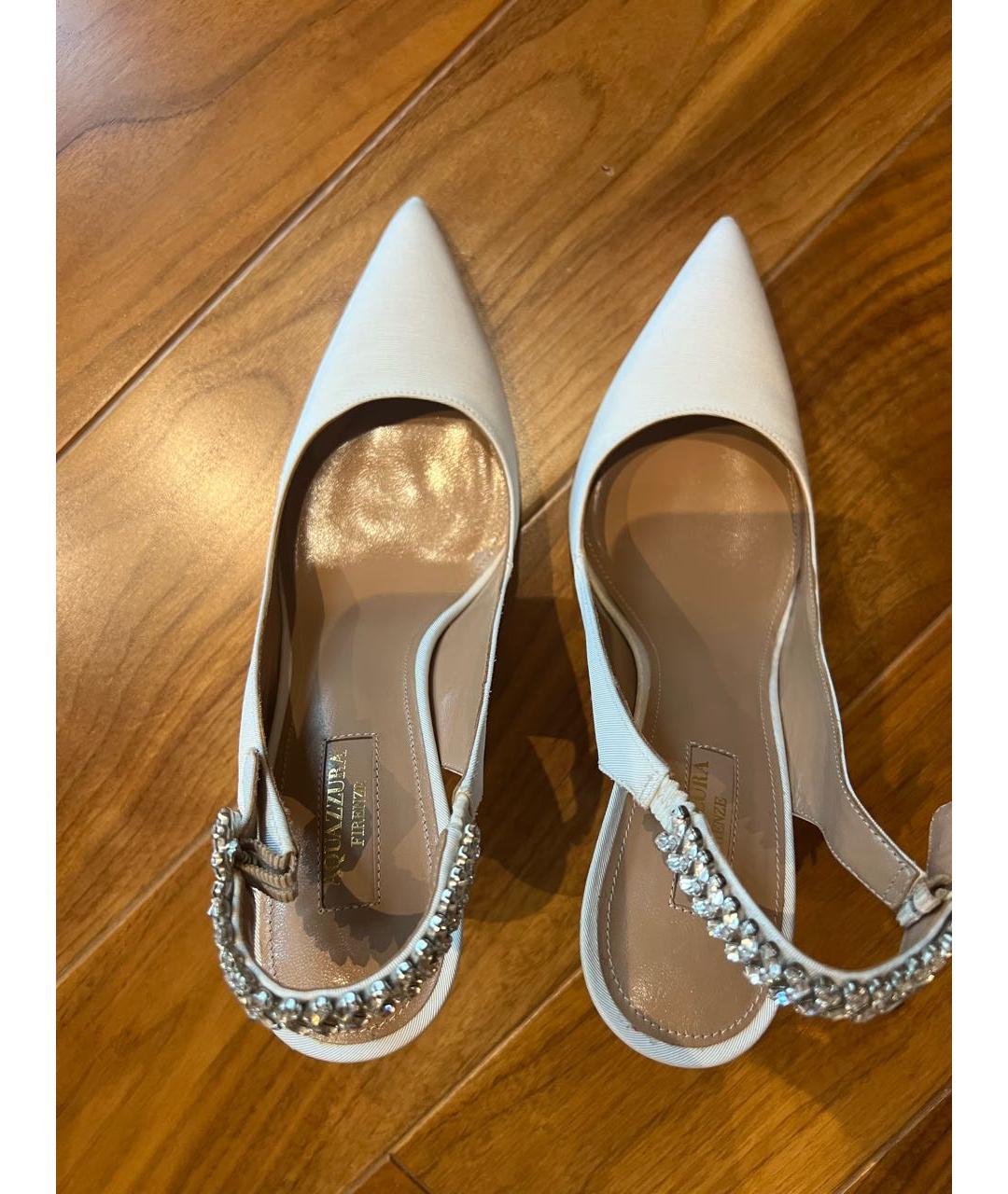 AQUAZZURA Белые кожаные туфли, фото 3