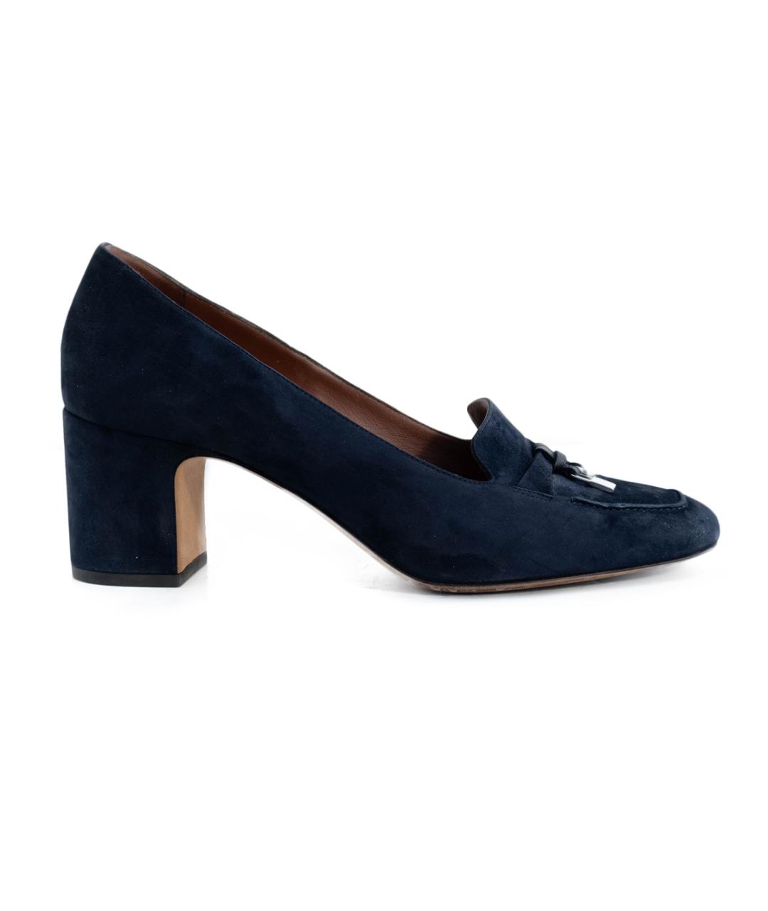 LORO PIANA Темно-синие замшевые туфли, фото 1