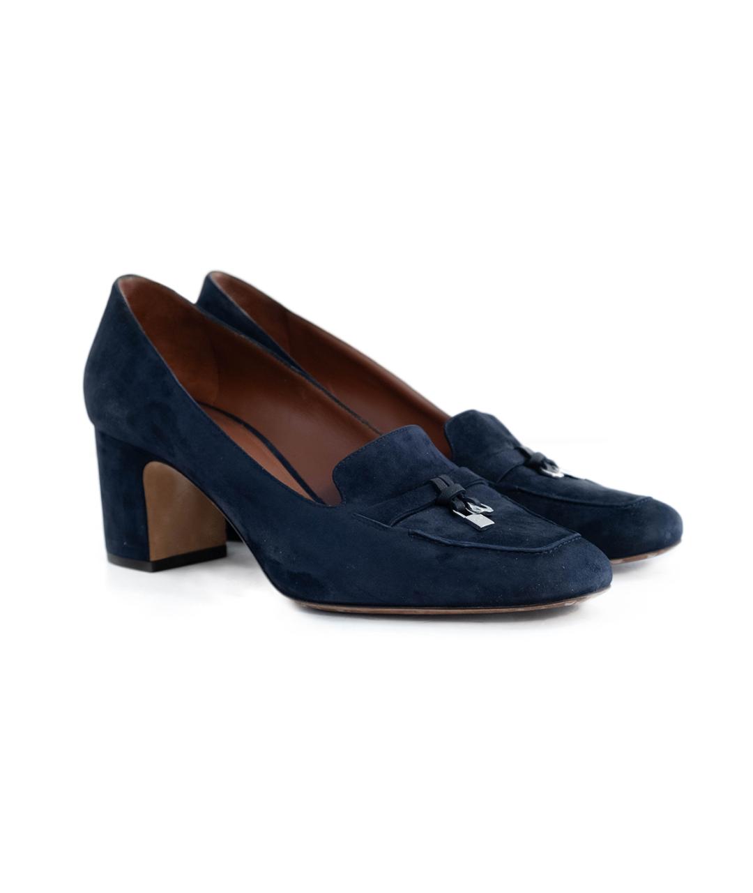 LORO PIANA Темно-синие замшевые туфли, фото 2