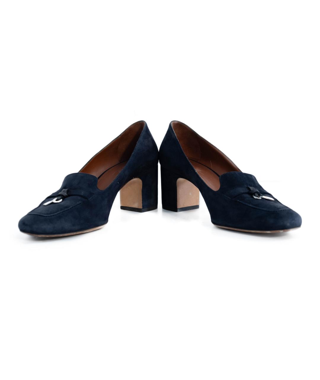 LORO PIANA Темно-синие замшевые туфли, фото 4