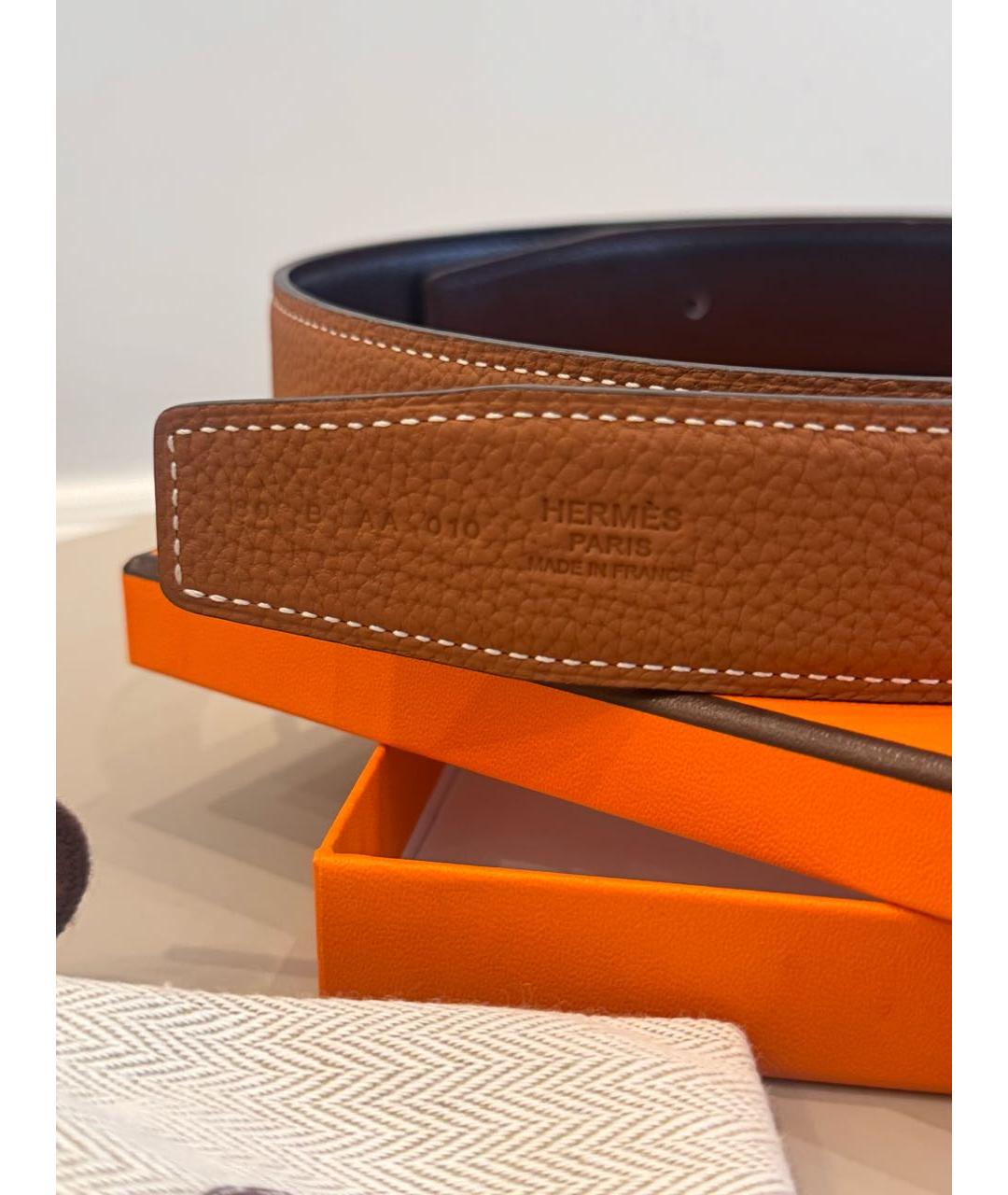 HERMES Коричневый кожаный ремень, фото 2