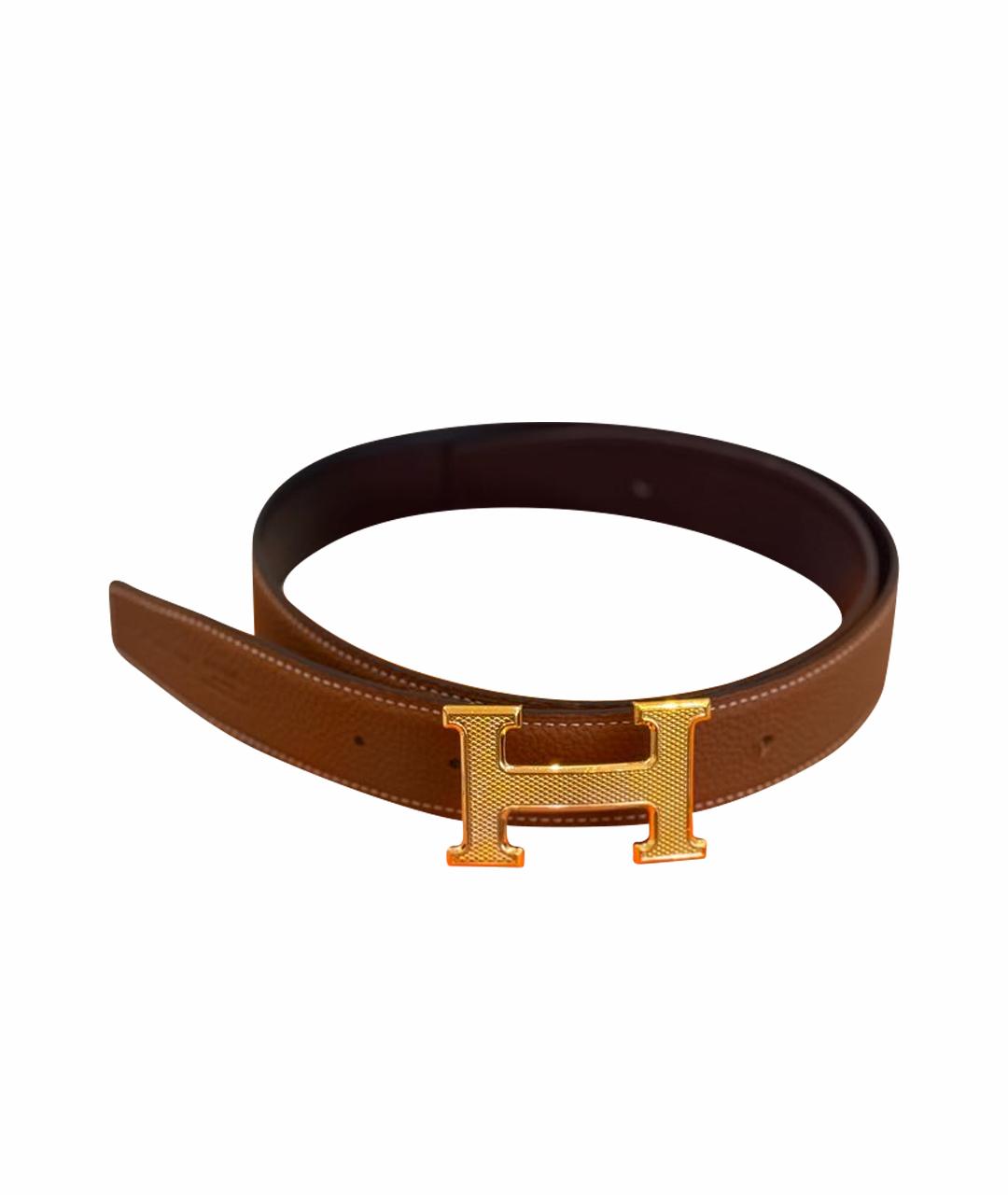 HERMES Коричневый кожаный ремень, фото 1