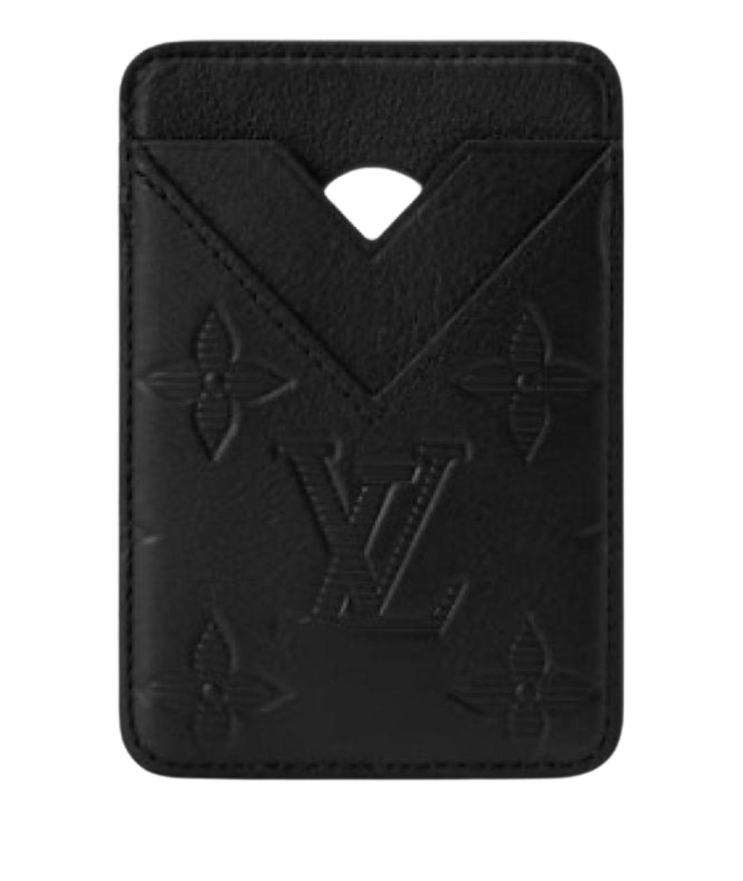 LOUIS VUITTON Черный кожаный кардхолдер, фото 1