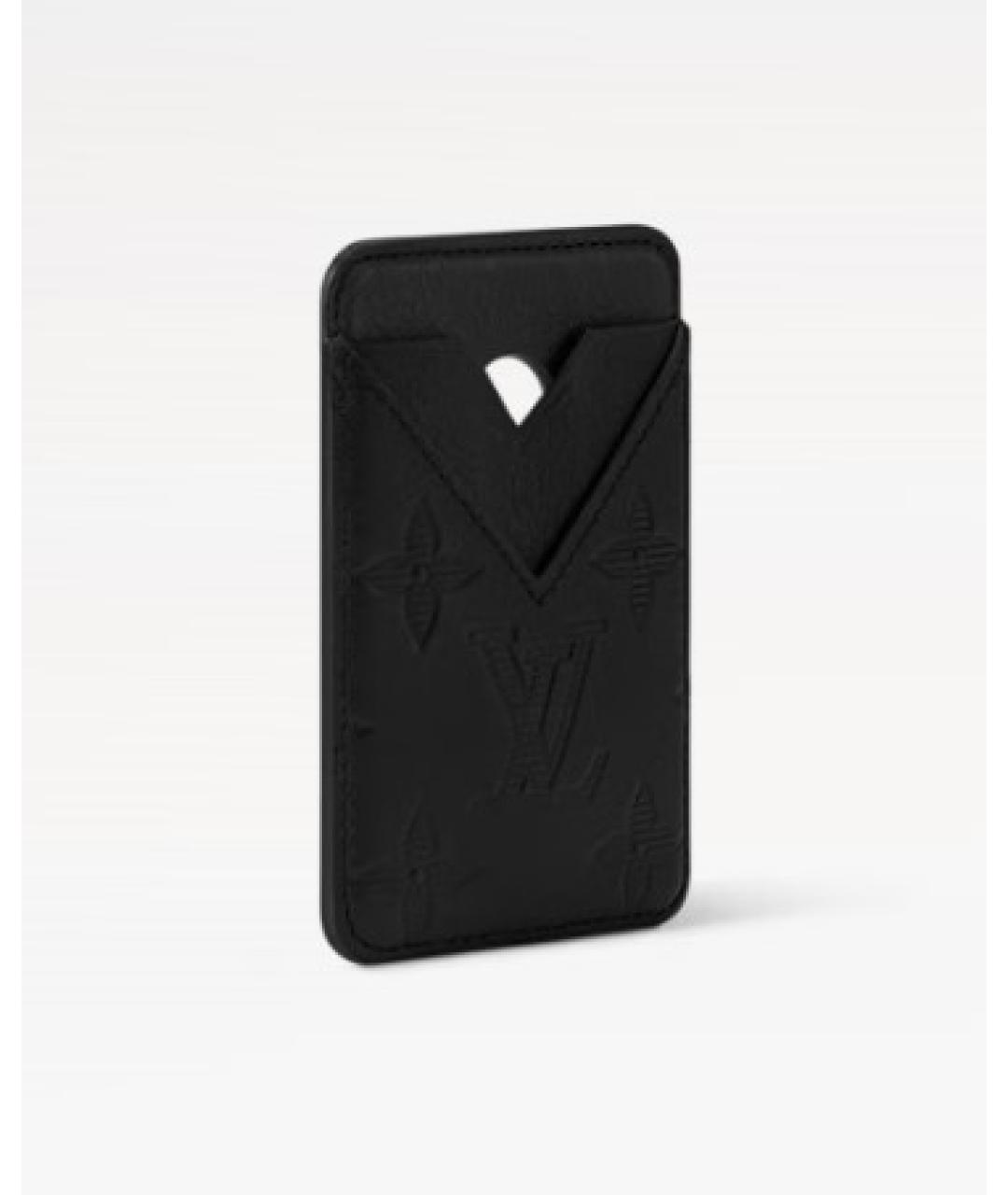 LOUIS VUITTON Черный кожаный кардхолдер, фото 2