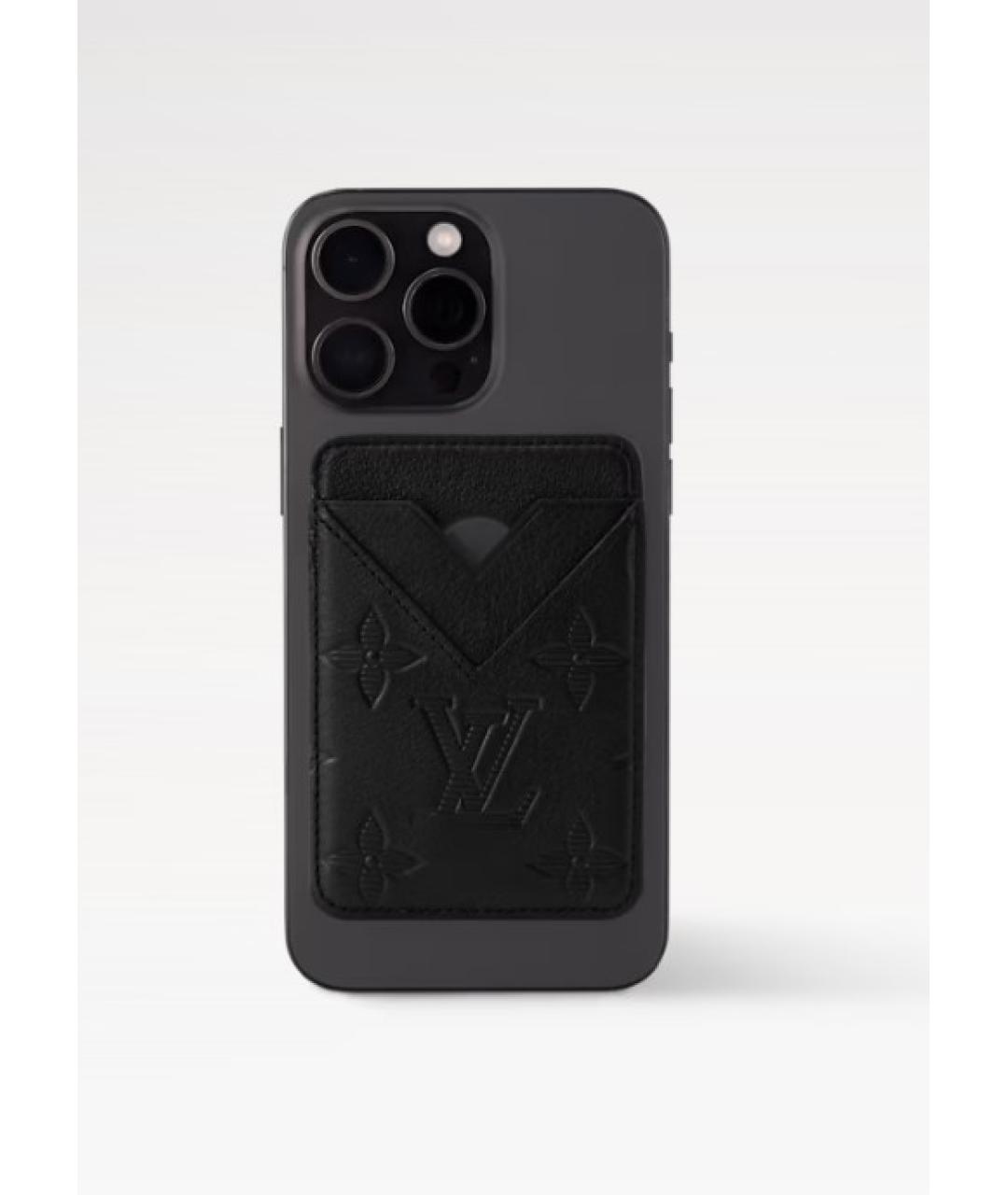 LOUIS VUITTON Черный кожаный кардхолдер, фото 5