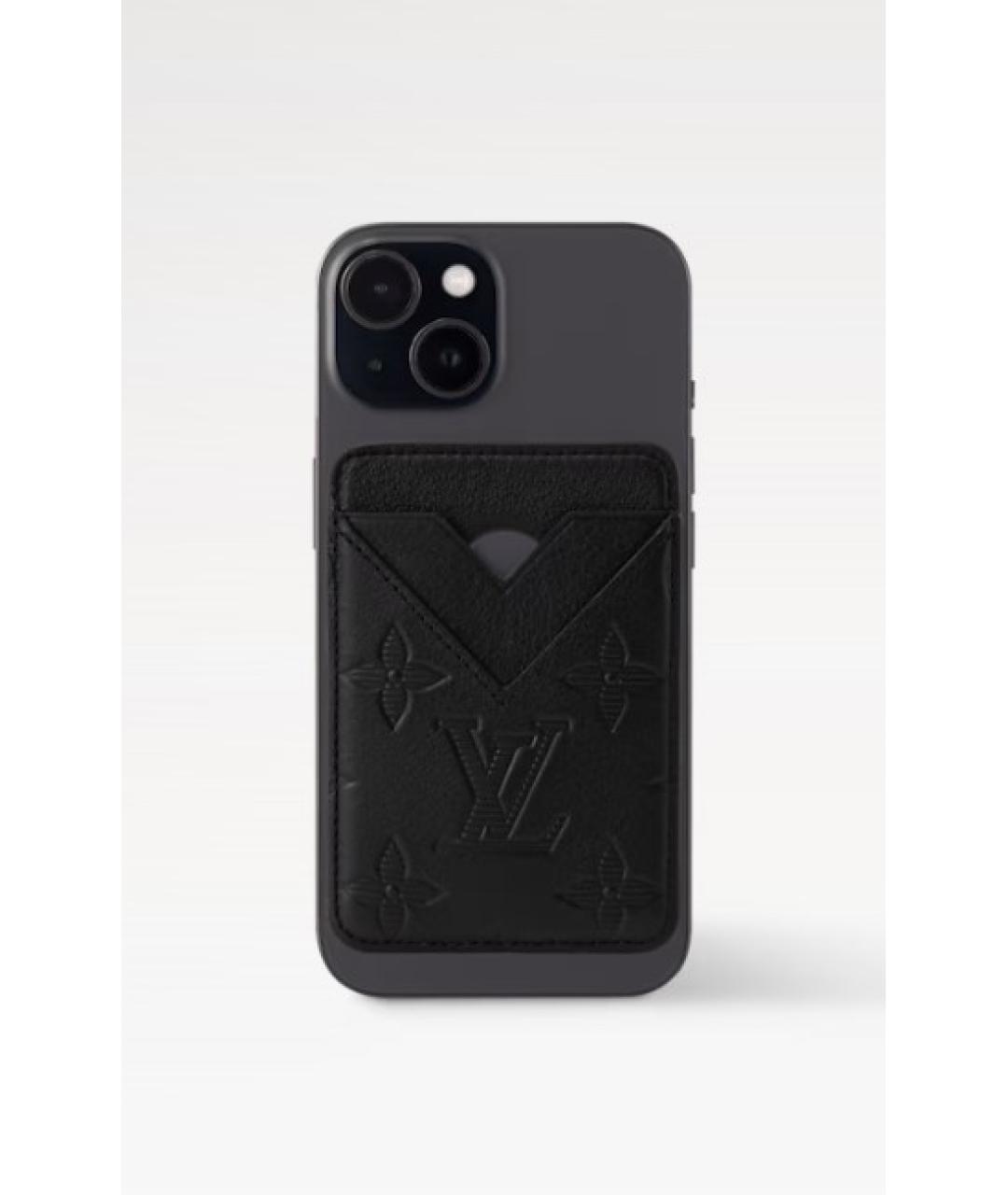 LOUIS VUITTON Черный кожаный кардхолдер, фото 4