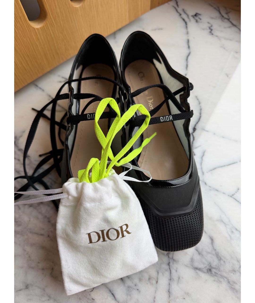 CHRISTIAN DIOR Черные резиновые туфли, фото 6